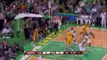 NBA Rajon Rondo picks off LeBron's pass and takes it in for