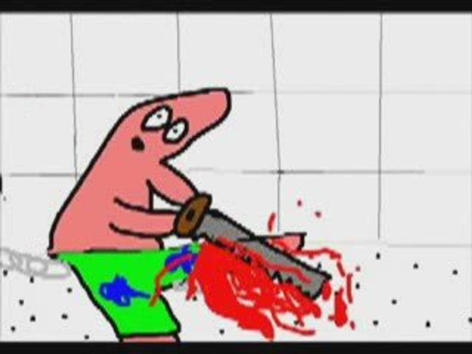 Spongebob playing SAW