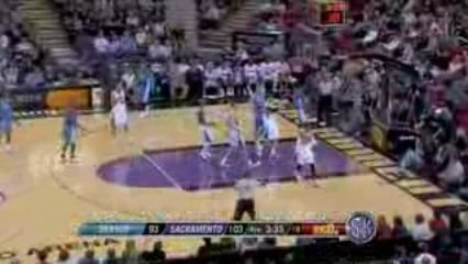 Download Video: NBA Chauncey Billups threads the needle to Nene for the mons