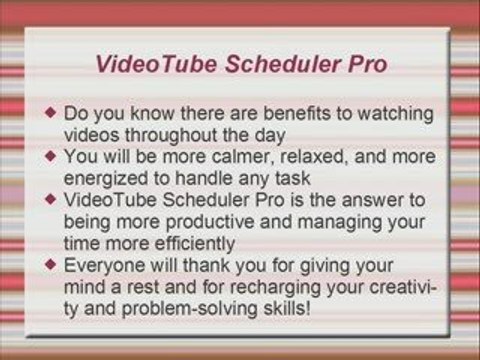 VideoTube Scheduler Professional 2009