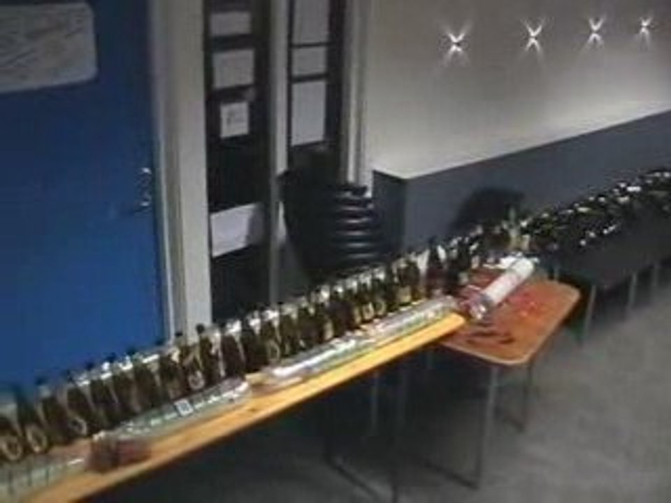 Dominos de bouteilles de bières