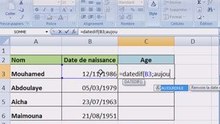 Calcul Age avec Excel