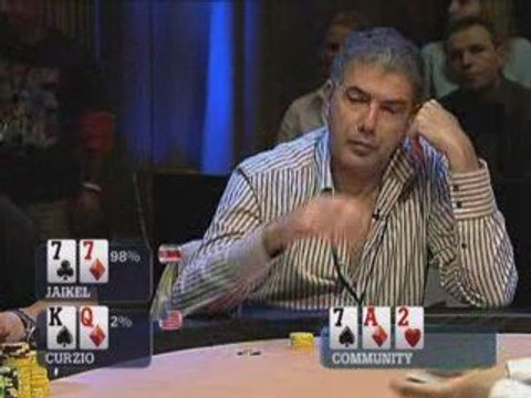 Poker EPT 1 Monte Carlo Jaikel flops trips vs Curzio