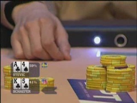Poker EPT 1 Monte Carlo Stevik wins pot pre flop vs Schaefer