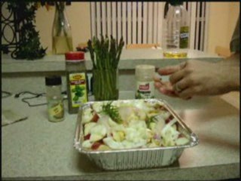 Roasted Chicken with potatoes & herbs + spices