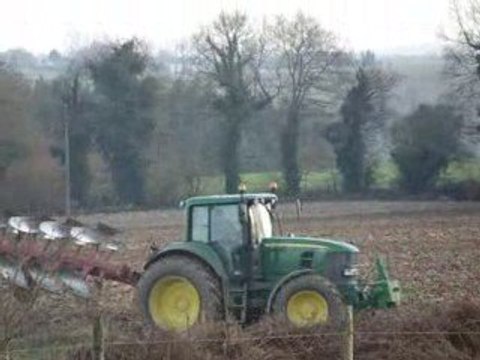 john deere 7430 avec charrue 5 corps