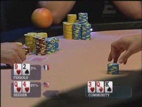 Poker EPT 1 Monte Carlo Feriolo wins big pot vs Seeger