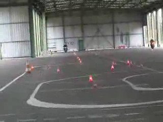 Bertrand, entraînement au slalom