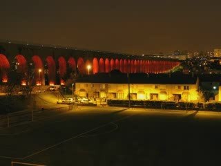 Mise en lumière de l'aqueduc d'Arcueil-Cachan le 7 mars 2009
