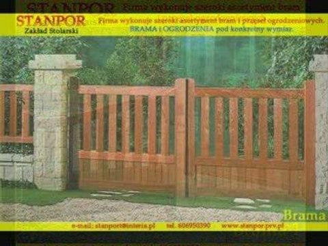 Brama wjazdowa z drewna Producent - Zakład stolarski Stanpor