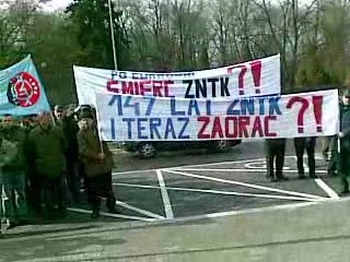 Protest pracowników ZNTK Łapy