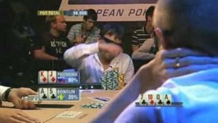 Poker EPT 4 Baden 4 way hand with Poleschuk and Sonelin
