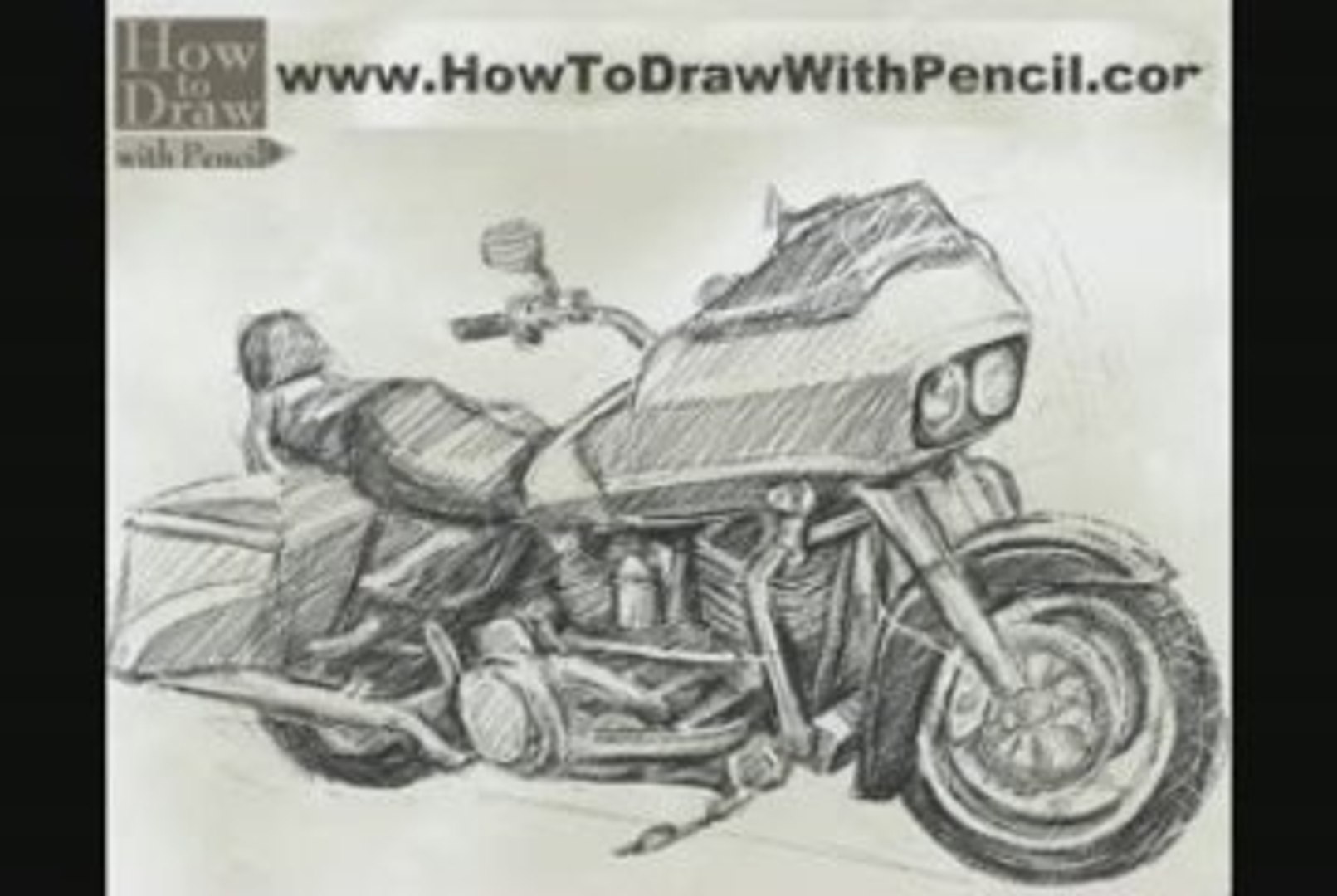 How To Draw Bike (Harley-Davidson) ROAD GLIDE, image size:1611x1080