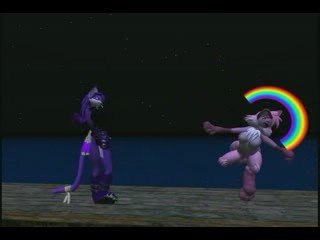 Crazy pink fox dancing