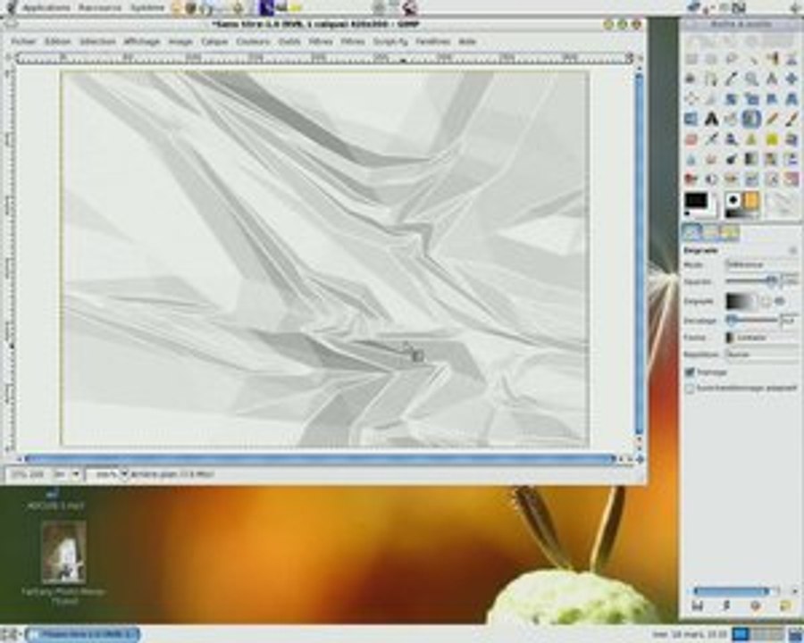 Les dégradés sous gimp+comment faire du papier froisser HD.