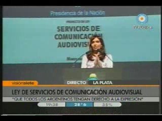 Cristina, presentación de la Ley de Radiodifusión