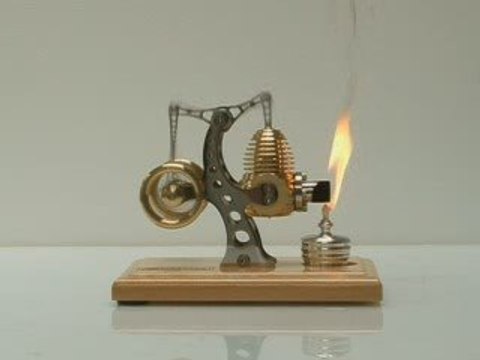 Flame Powered Stirling Engine