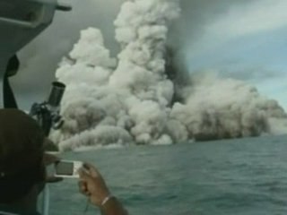 Undersea volcano erupts