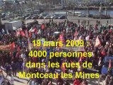 19 mars 2009 : 4000 manifestants à Montceau les Mines (71)