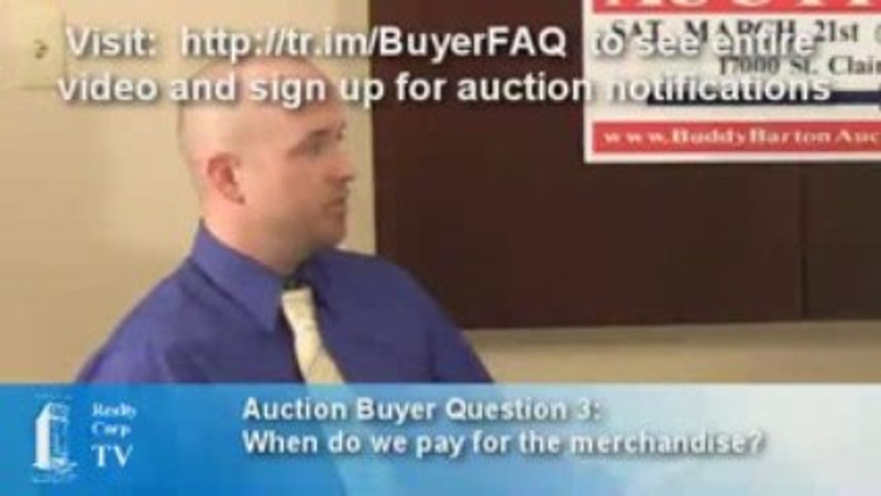 When do we pay for merchandise at a auction?
