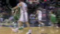 NBA Warrick dishes a no look pass to Milicic for the slam.