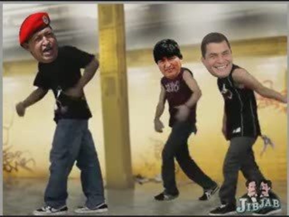 HUGO CHAVEZ , RAFAEL CORREA Y EVO MORALES BAILANDO BREACK