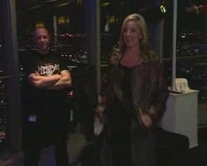 Tamzin Outhwaite performs Hellboy II stunts at the launch of