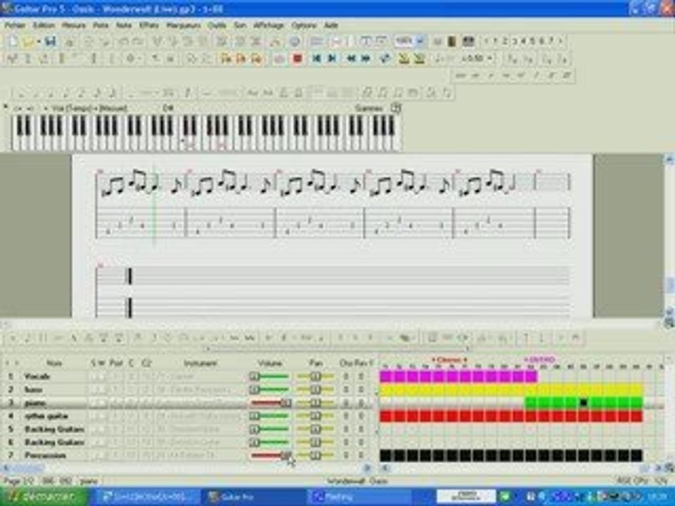 Wonderwall piano et batterie