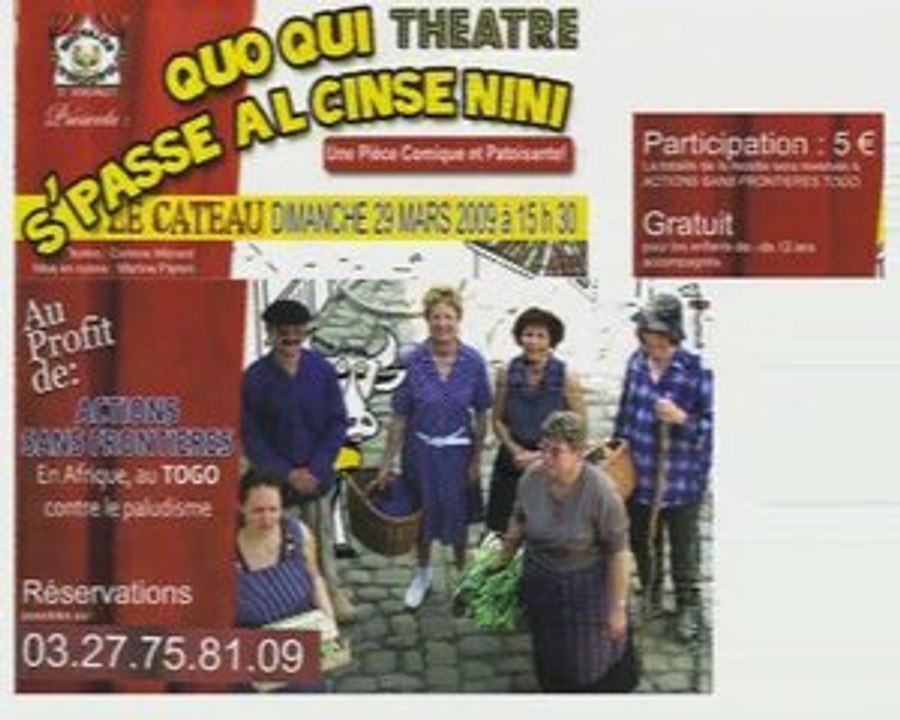 Annonce theatre au Cateau par la"Mauvaise Troupe" d'Awoingt