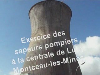 Manoeuvre des pompiers à la centrale de Lucy (Montceau - 71)