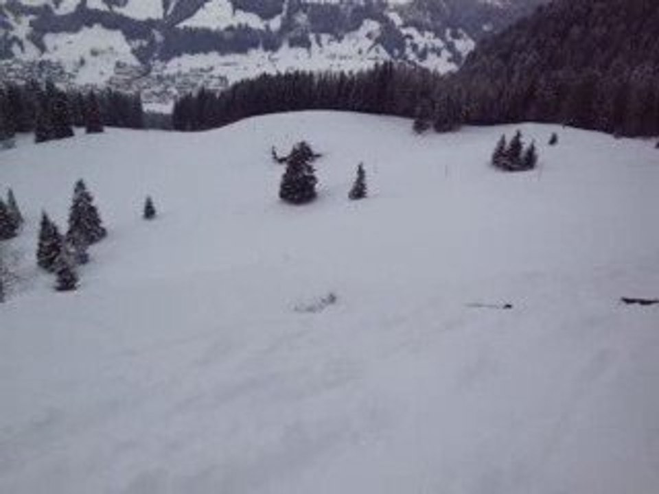 Chute volontaire à ski