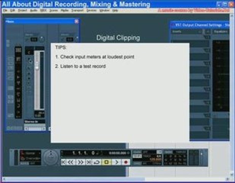 Recording mixing  mastering Digital Clipping