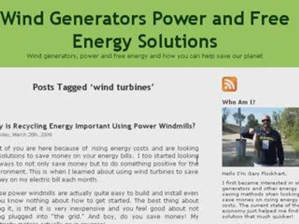 Wind Generators Power and Free Energy Solutions