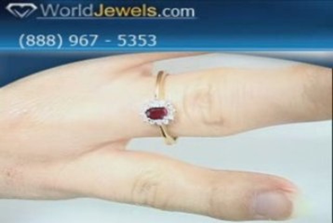 Yellow Gold Diamond & Ruby Ring NR-051