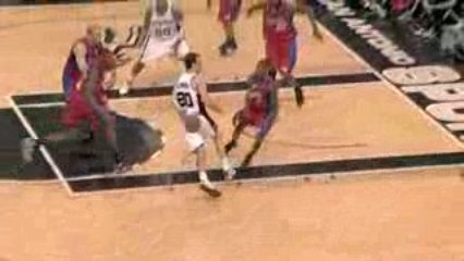 NBA Manu Ginobil throws a wonderful behind-the-back pass to
