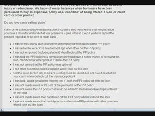 Payment Protection Insurance Claim