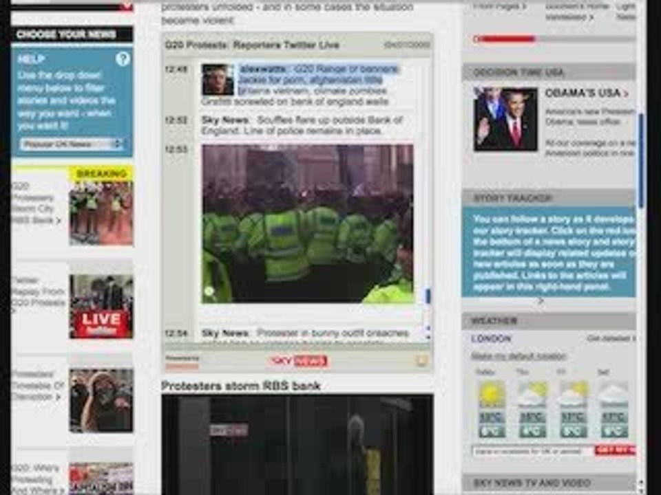 Couverture du G20 sur le web