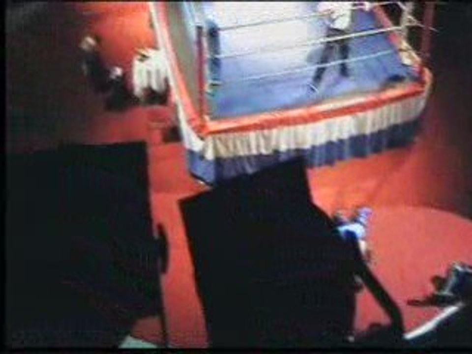 Deano & Lightning Kid hit a double dive from Blackpool