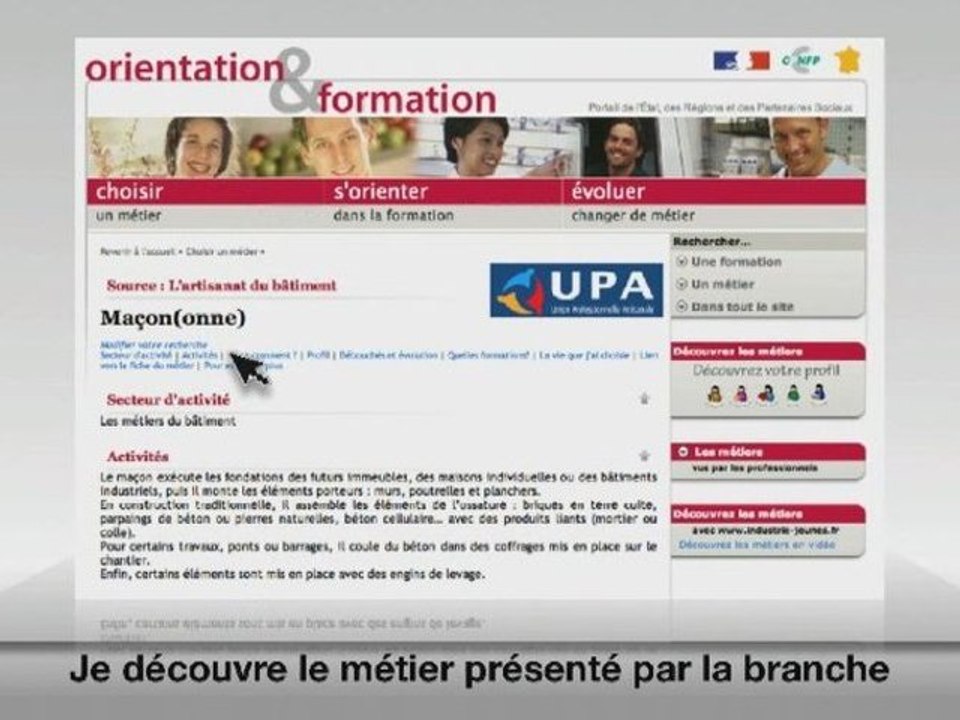 Présentation du portail Orientation-formation