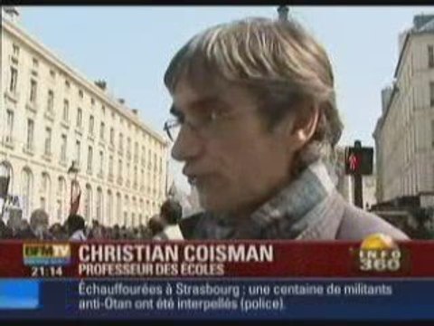 Manif étudiants / professeurs du 02/04/2009 à Paris (BFM TV)