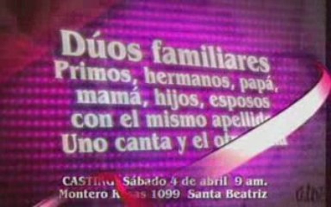 Casting de "El Show de los Sueños" spot #2 (abril de 200...