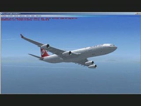 FSX OSAKA KANSAI INTL LANDING TURKISH AIRLINES A340 300