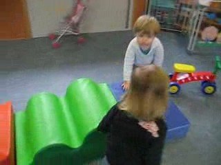 Evan en Bache aan het spelen