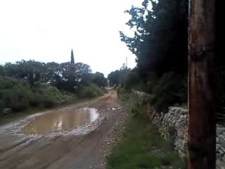 moi et steve en cross : flaque d'eau