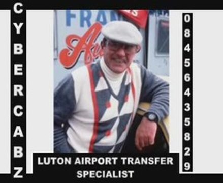 Luton airport the taxis Cybercabz says Frank Butcher is best