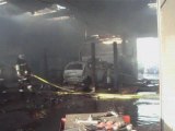Garage Citroën en feu à Montceau-les-Mines (71)