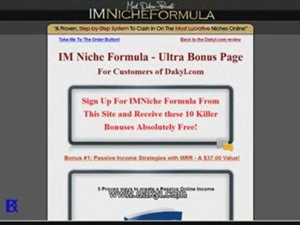 IM Niche Formula Bonus