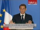 EVENEMENT,Discours de Nicolas Sarkozy sur la réforme du marché de l'emploi