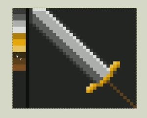 Pixel Art : Sword made in one minute with The Gimp
