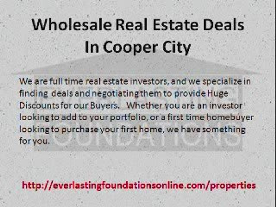 Wholesale Real Estate Deals In Cooper City